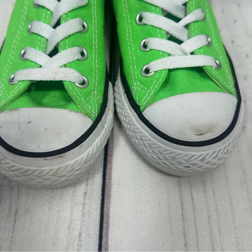 Converse Chuck Taylor All Star Kids Lime Green Low Sneakers‎ Youth Size 12.5